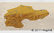 Physical Panoramic Map of Dingbian, lighten