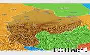 Physical Panoramic Map of Dingbian, political outside