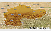 Physical Panoramic Map of Dingbian, satellite outside