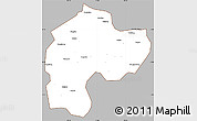 Gray Simple Map of Dingbian, cropped outside