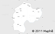 Silver Style Simple Map of Dingbian, single color outside