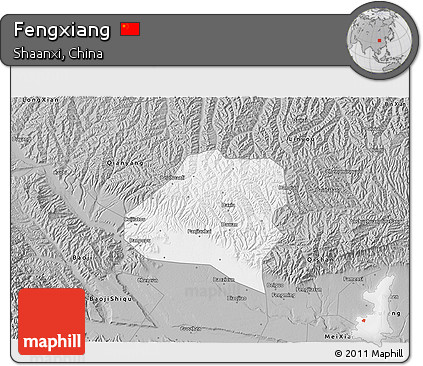 Gray 3D Map of Fengxiang