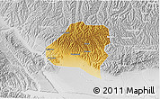Physical 3D Map of Fengxiang, lighten, desaturated