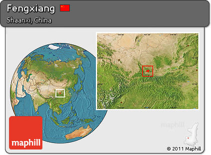 Satellite Location Map of Fengxiang