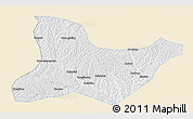 Classic Style 3D Map of Fu Xian, single color outside