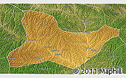 Physical 3D Map of Fu Xian, satellite outside