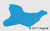Political 3D Map of Fu Xian, cropped outside
