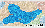 Political 3D Map of Fu Xian, lighten