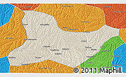 Shaded Relief 3D Map of Fu Xian, political outside