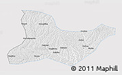 Silver Style 3D Map of Fu Xian, single color outside