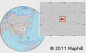 Gray Location Map of Fu Xian