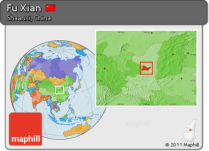Political Location Map of Fu Xian