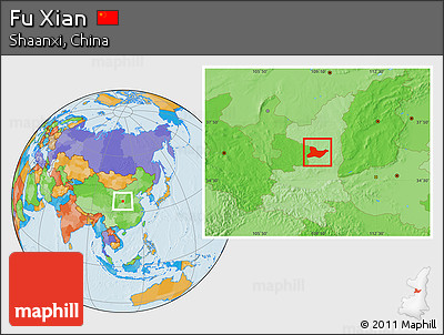 Political Location Map of Fu Xian