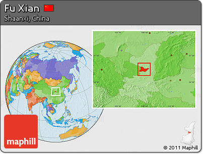 Political Location Map of Fu Xian