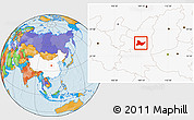 Political Location Map of Fu Xian, highlighted country