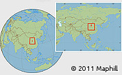 Savanna Style Location Map of Fu Xian, within the entire country