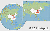 Savanna Style Location Map of Fu Xian, highlighted country, highlighted parent region, within the entire country