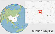Savanna Style Location Map of Fu Xian, highlighted country