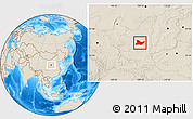 Shaded Relief Location Map of Fu Xian