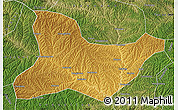 Physical Map of Fu Xian, satellite outside
