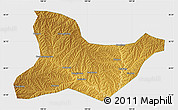 Physical Map of Fu Xian, single color outside