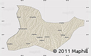 Shaded Relief Map of Fu Xian, cropped outside