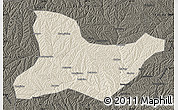 Shaded Relief Map of Fu Xian, darken
