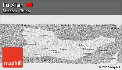 Gray Panoramic Map of Fu Xian