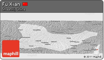 Gray Panoramic Map of Fu Xian