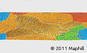 Physical Panoramic Map of Fu Xian, political outside