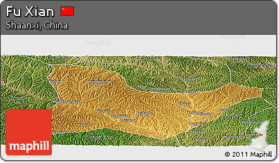 Physical Panoramic Map of Fu Xian, satellite outside