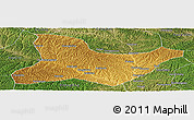 Physical Panoramic Map of Fu Xian, satellite outside