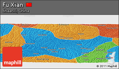Political Panoramic Map of Fu Xian