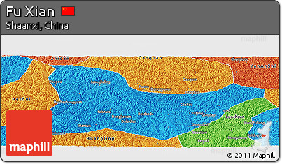 Political Panoramic Map of Fu Xian