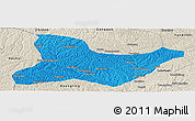 Political Panoramic Map of Fu Xian, shaded relief outside
