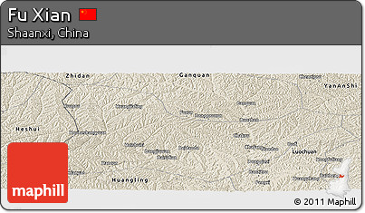 Shaded Relief Panoramic Map of Fu Xian