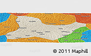 Shaded Relief Panoramic Map of Fu Xian, political outside