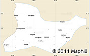 Classic Style Simple Map of Fu Xian, single color outside