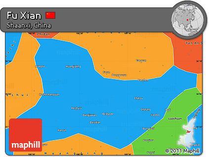 Political Simple Map of Fu Xian