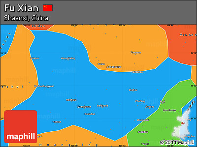 Political Simple Map of Fu Xian