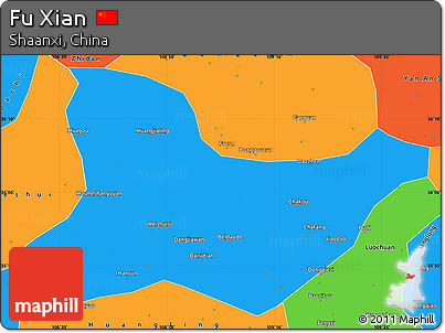 Political Simple Map of Fu Xian