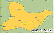 Savanna Style Simple Map of Fu Xian, cropped outside
