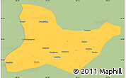 Savanna Style Simple Map of Fu Xian, single color outside