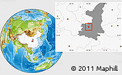 Physical Location Map of Fufeng, highlighted country, highlighted parent region