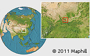 Satellite Location Map of Fufeng