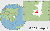 Savanna Style Location Map of Fufeng, highlighted parent region
