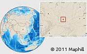 Shaded Relief Location Map of Fufeng