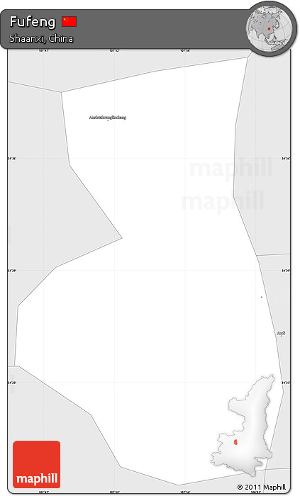 Silver Style Simple Map of Fufeng