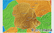 Physical 3D Map of Huanglong, political outside