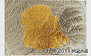 Physical 3D Map of Huanglong, semi-desaturated